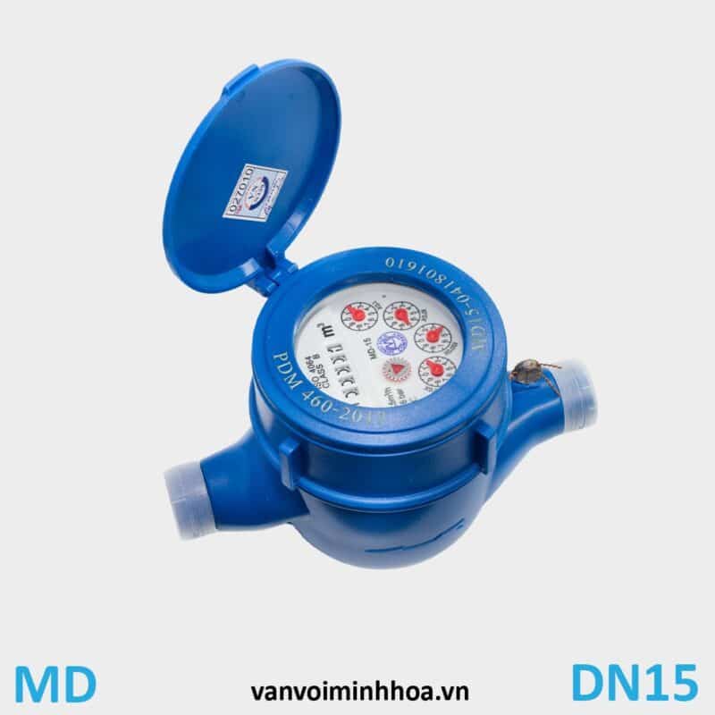 Đồng hồ nước Mình Hòa MD phi 21 DN15 Thân nhựa