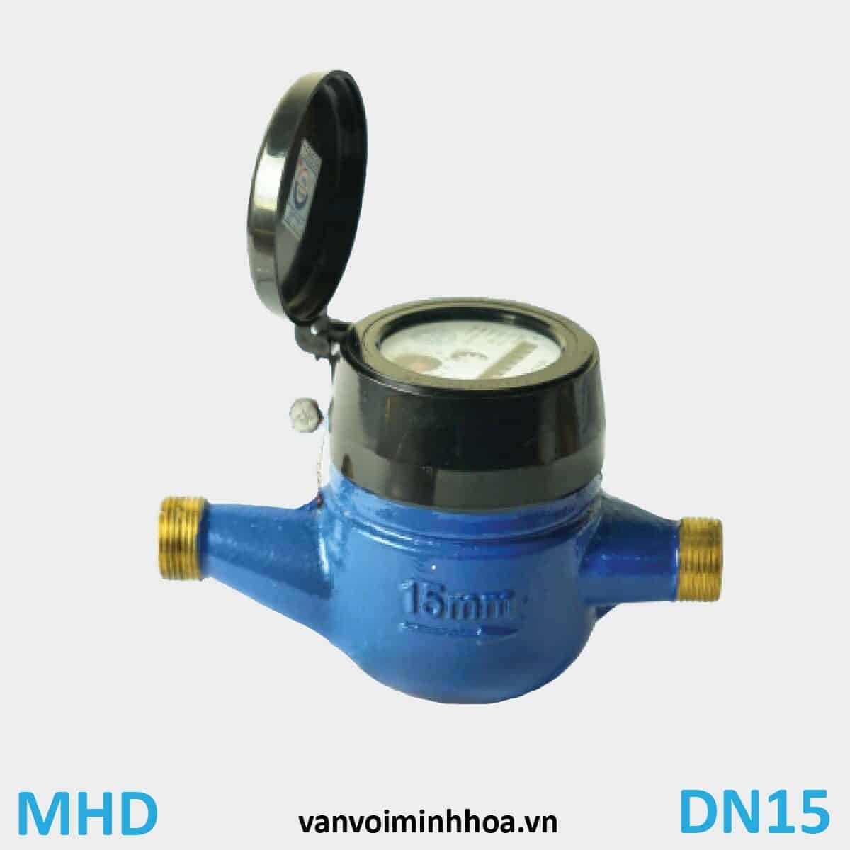 Đồng hồ nước Mình Hòa MHD phi 21 DN15 Thân đồng