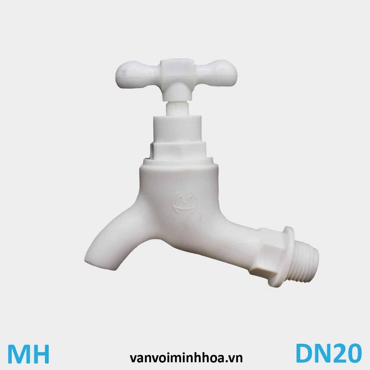 Vòi nước nhựa tay xoay MH DN20 Phi 27